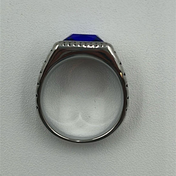 1001- Blue Handmade Men's Ring Size 8 NWT - Picture 6 of 8